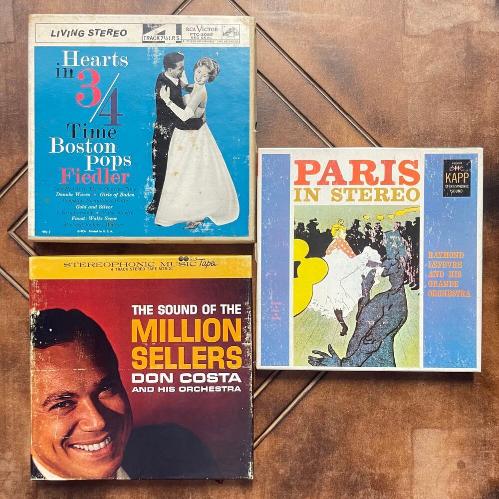 VTG Reel-to-Reel Tapes Paris in Stero , Hearts in 3/4 & Don Costa (incomplete)